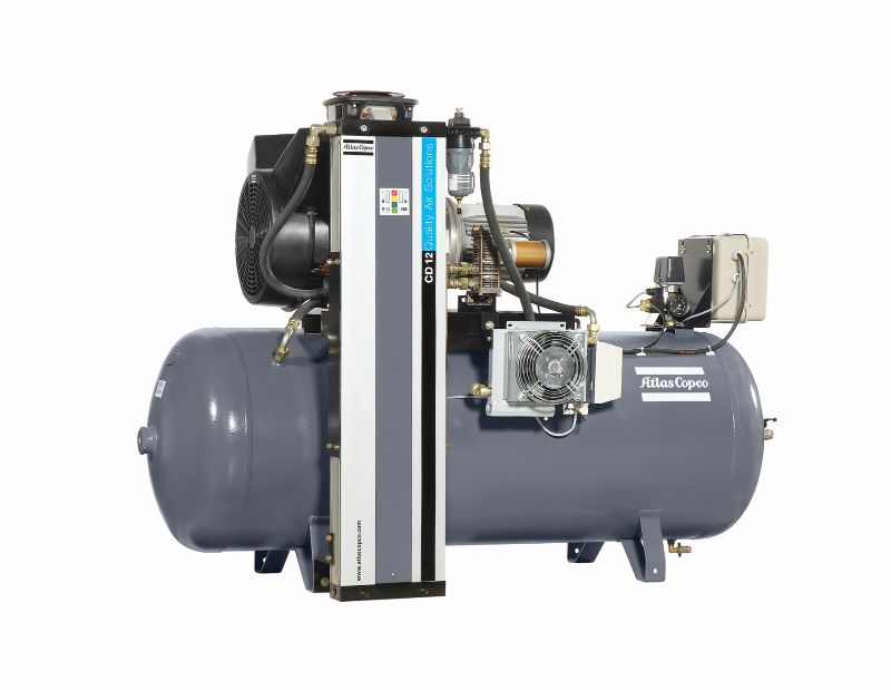 Поршневой безмасляный компрессор Atlas Copco LF 5 со встроенный осушителем, на ресивере. Мощность 5 кВт.