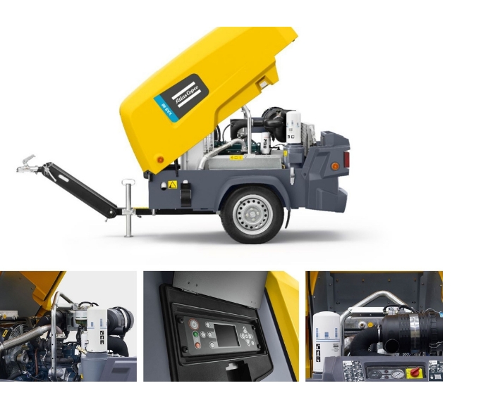 Передвижной дизельный компрессор Атлас Копко малой мощности