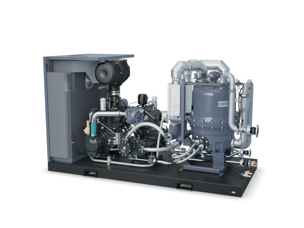 Зубчатый безмасляный компрессор Atlas Copco ZR160 VSD+ FF, со встроенным мембранным осушителем.