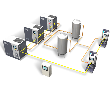 Atlas Copco uAIR Medical Air System. Воздушный медицинский завод uAIR-GF GA 22 MED MED 145+.