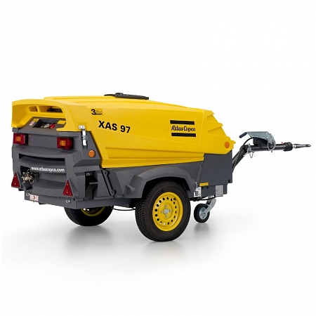 Компрессор Atlas Copco XAS 97. Дизельный передвижной компрессор малой мощности на шасси Atlas Copco XAS 97.