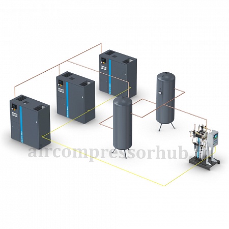 MEDAIR-SQ7-3507 HTM2022. Воздушный медицинский завод MEDAIR-SQ7-3507 HTM2022, компрессор Atlas Copco SF15 MED 10 Bar, осушитель - PureMED52 10-7 Bar и один ресивер на 2000 л.